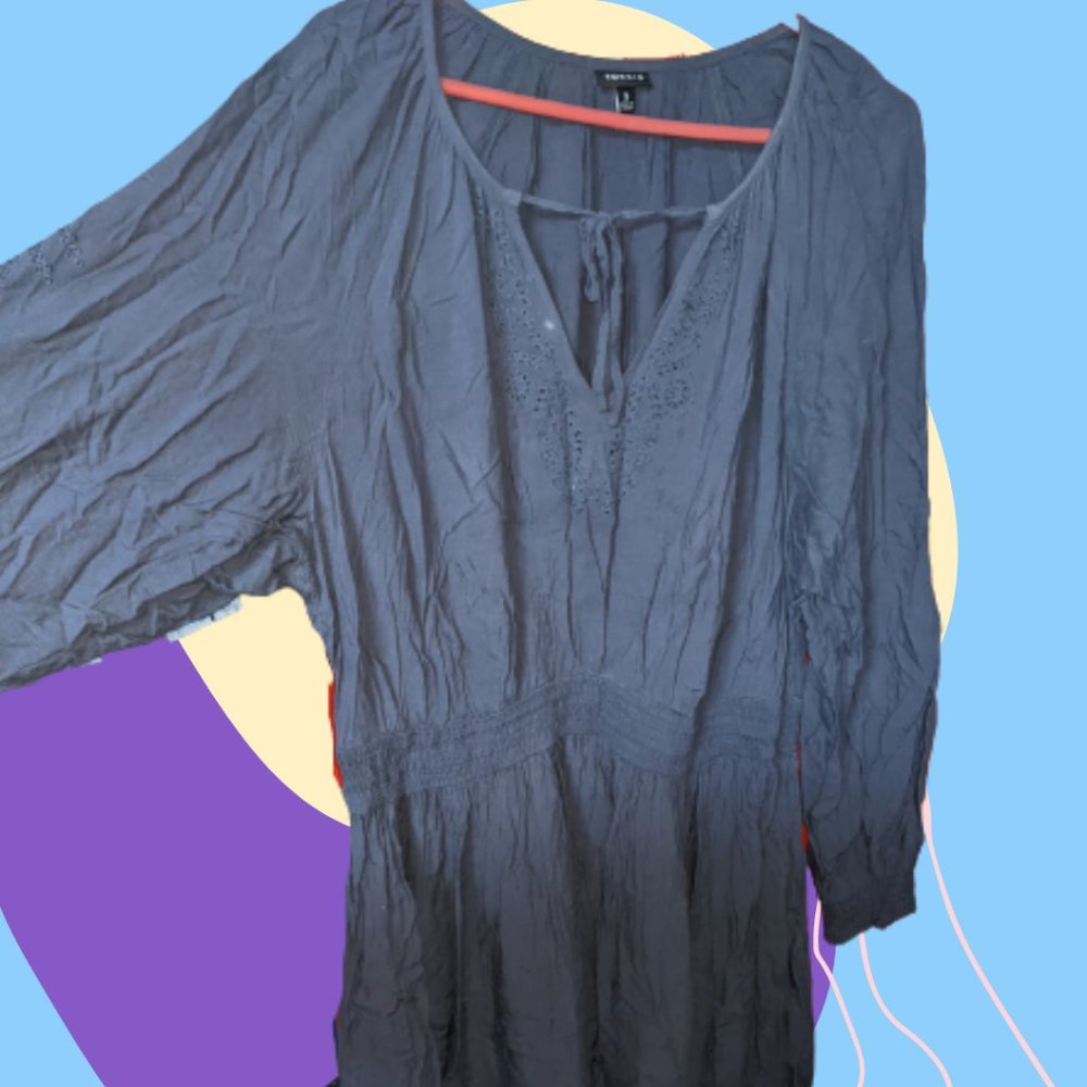 Plus Blue Boho Torrid Knee-Length Dress